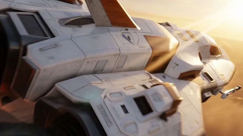 Frame from an existing Grok Imagine spacecraft video with cinematic lighting